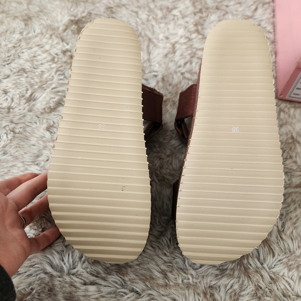 Free People Intentionally Blank Zona Platform Sandals Tobacco Brown Size EU 38 - Picture 12 of 13